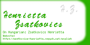 henrietta zsatkovics business card